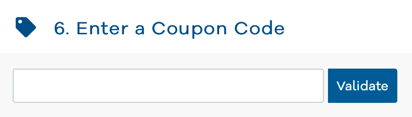 Enter Coupon Code