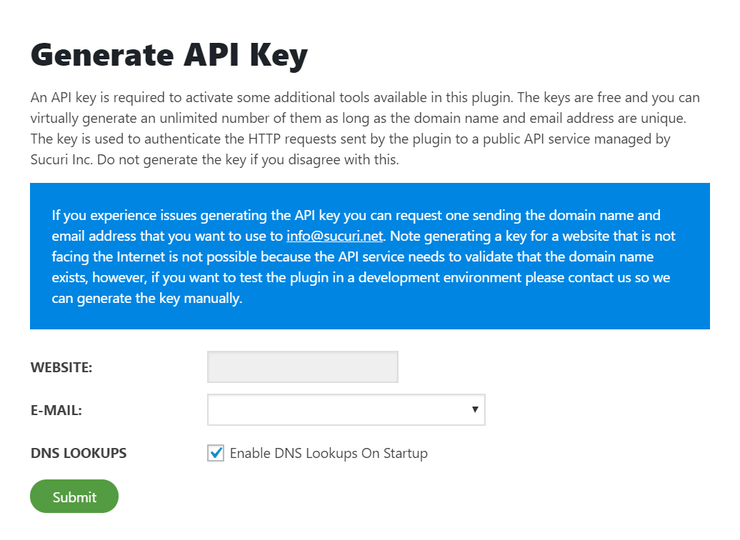 Generate Sucuri API