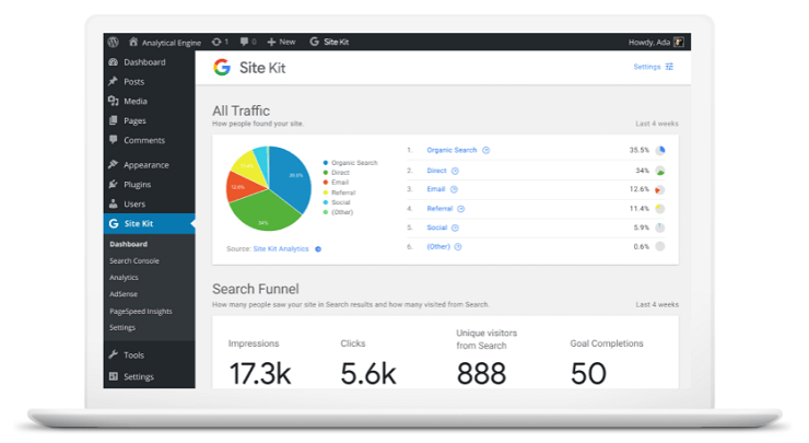 Google Site Kit Dashboard